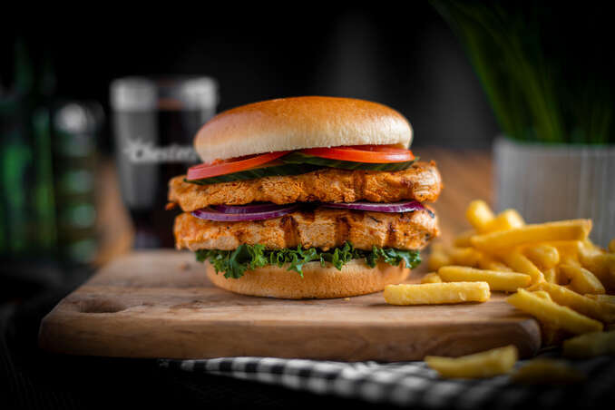 Double Peri chicken burger